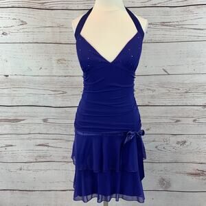 Taboo dark royal purple sequin bust halter